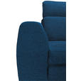ECKSOFA Blau Chenille  inkl. Zierkissen, Bettkasten, Schlaffunktion, Rücken echt, Kopfteilverstellung, Liegefläche im Originalstoff  - Blau/Schwarz, KONVENTIONELL, Textil/Metall (266/185cm) - Carryhome