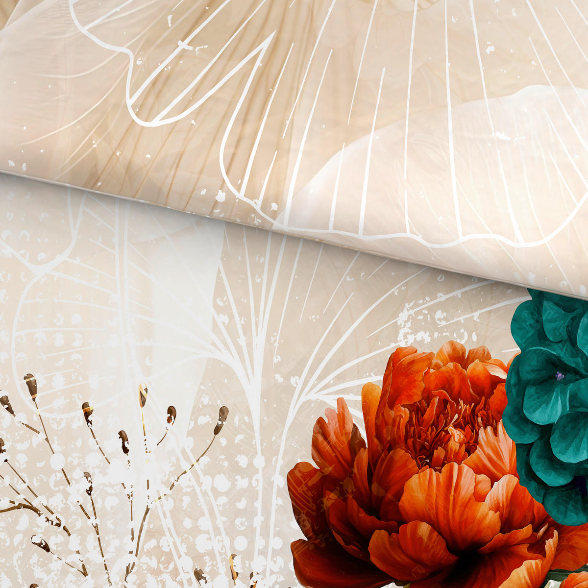 BETTWÄSCHESET TANJA Satin 160/210 cm  65 cm/100 cm  - Multicolor, Konventionell, Textil (160/210cm) - Esposa