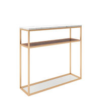 KONSOLENTISCH Weiß, Nussbaumfarben, Goldfarben  - Nussbaumfarben/Goldfarben, KONVENTIONELL, Holzwerkstoff/Metall (105/30/95cm) - Playboy