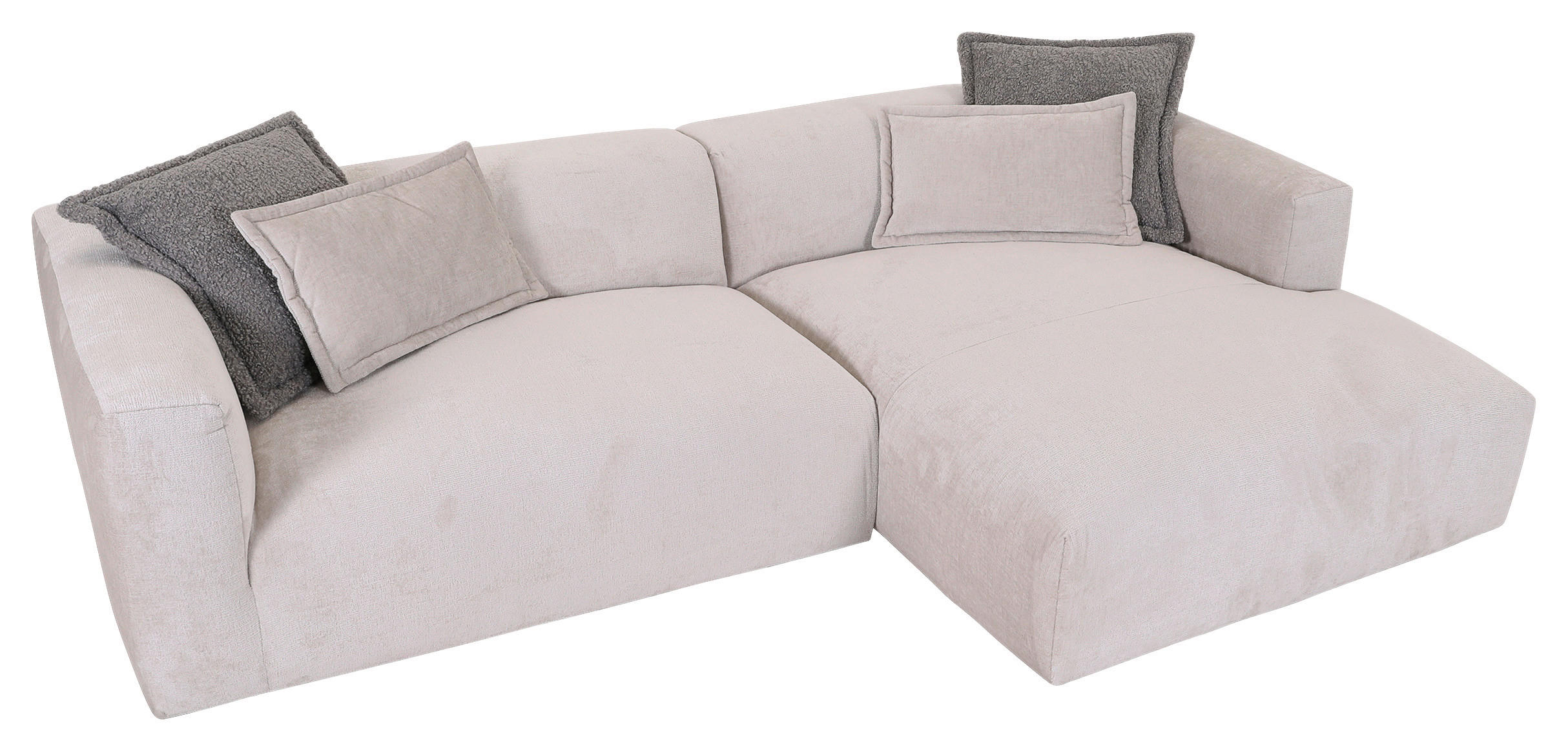 Thumbnail - Landscape Ecksofa, Beige, Textil, 3-4-Sitzer, Ottomane rechts, L-Form, 280x175 cm, Stoffauswahl, Hocker erhältlich, Wohn...