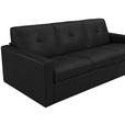 SCHLAFSOFA Bard in Echtleder Schwarz  - Schwarz, KONVENTIONELL, Leder/Kunststoff (206/81/96cm) - Novel