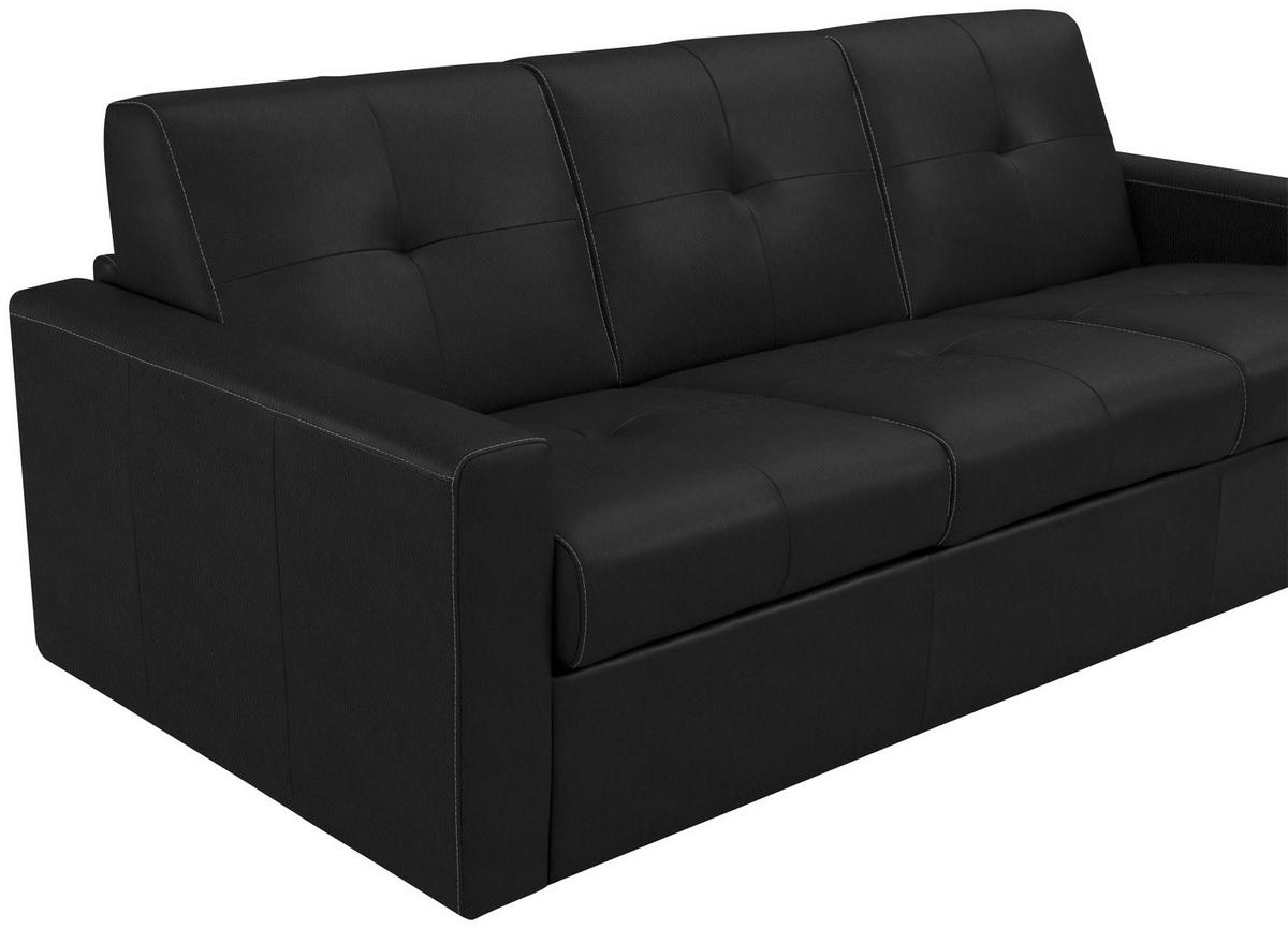 SCHLAFSOFA Schwarz  - Schwarz, Konventionell, Leder/Kunststoff (206/81/96cm) - Novel
