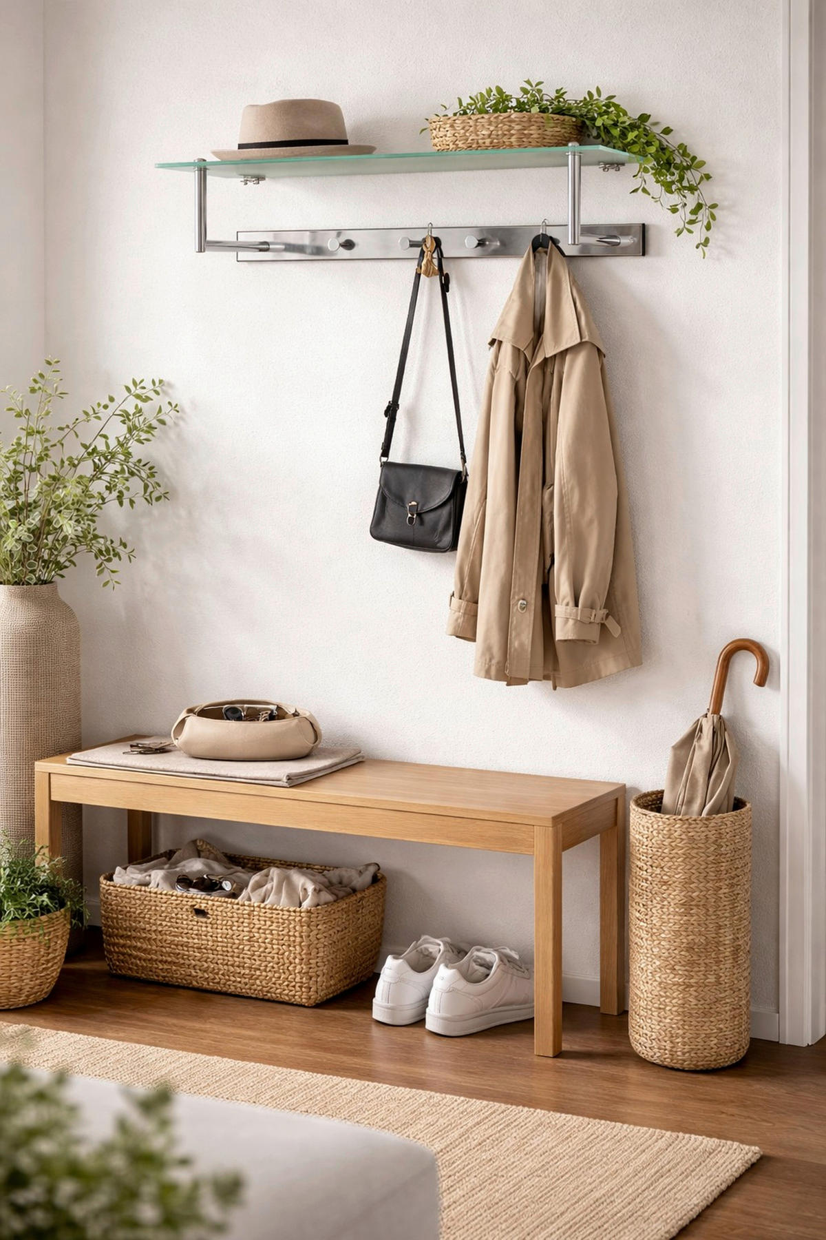 WANDGARDEROBE  in Silberfarben  - Silberfarben, Design, Glas/Metall (61/18/30cm) - MID.YOU