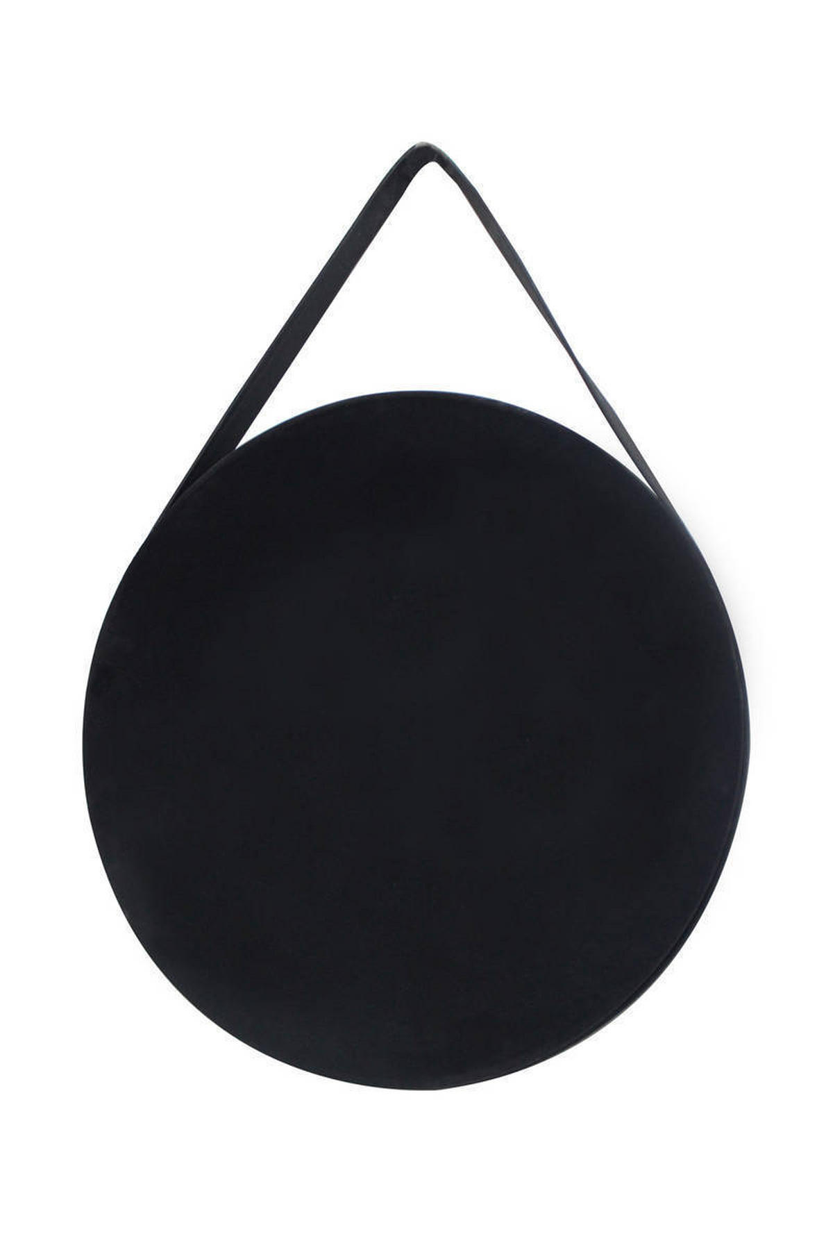 WANDSPIEGEL 49,5/49,5/3,5-7,5 cm    in rund  - Schwarz, Basics, Glas/Holzwerkstoff (49,5/49,5/3,5-7,5cm) - Kayoom
