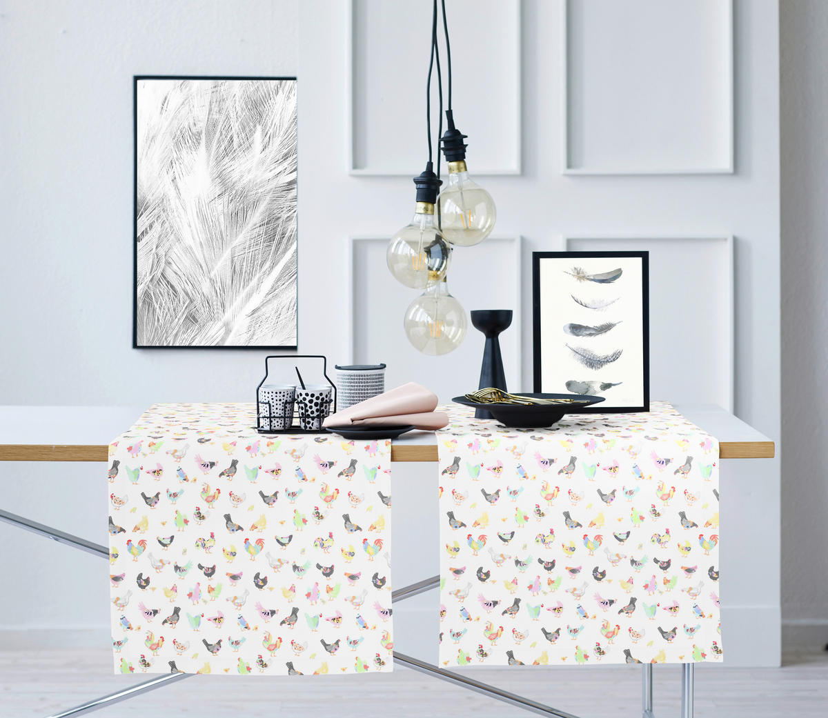 TISCHLÄUFER Happy Easter  42/140 cm  - Blau/Gelb, Basics, Textil (42/140cm) - Esposa