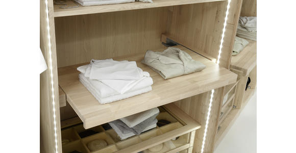 DREHTÜRENSCHRANK in Grau, Eichefarben - Eichefarben/Grau, Natur, Holz (299/223/59cm) - Valnatura
