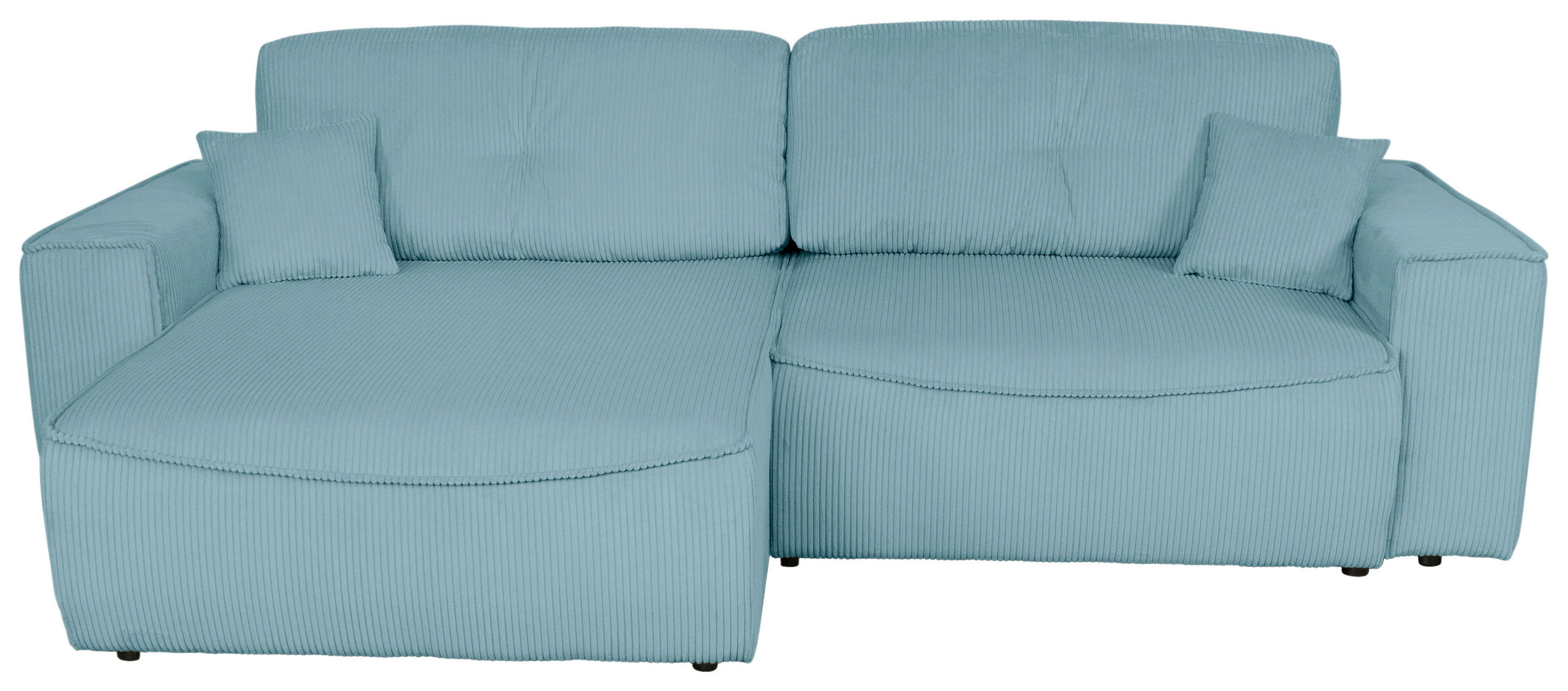 ECKSOFA Türkis Cord  - Türkis/Schwarz, KONVENTIONELL, Kunststoff/Textil (148/265cm) - Carryhome