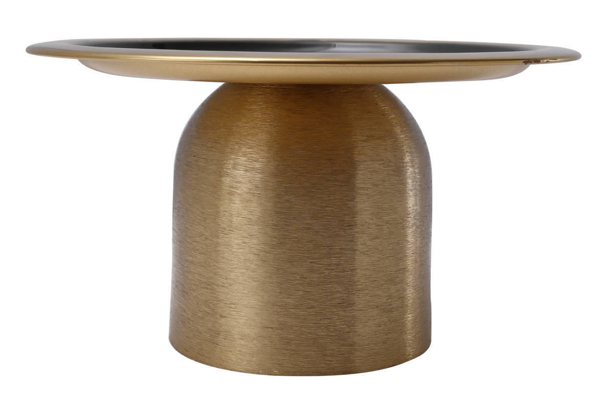 TORTENPLATTE - Dunkelgrün/Goldfarben, Trend, Metall (24,5/14cm) - Kayoom