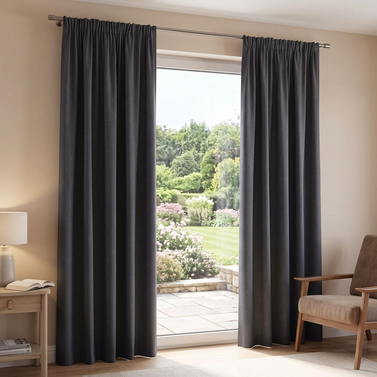 THERMOVORHANG ESKIMO blickdicht 135/245 cm   - Grau, KONVENTIONELL, Textil (135/245cm) - HOMEBasics
