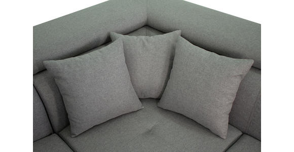 ECKSOFA in Webstoff Hellgrau  - Silberfarben/Hellgrau, Design, Textil/Metall (257/226cm) - Xora