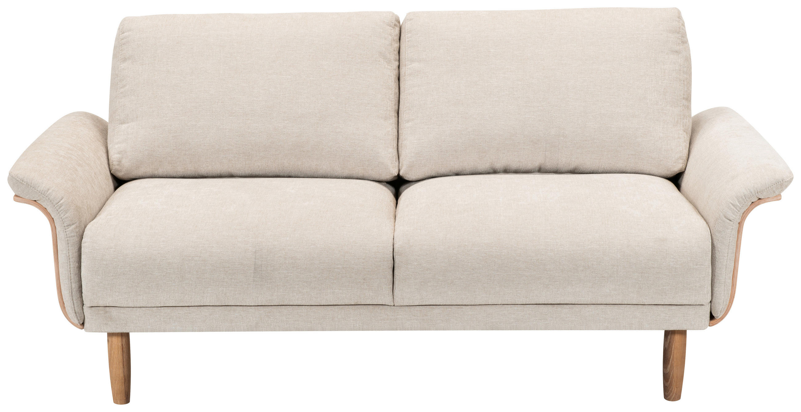 2-SITS SOFFA i chenille cremefärgad  - vit/ekfärgad, Klassisk, metall/trä (174/81/94cm) - Welnova