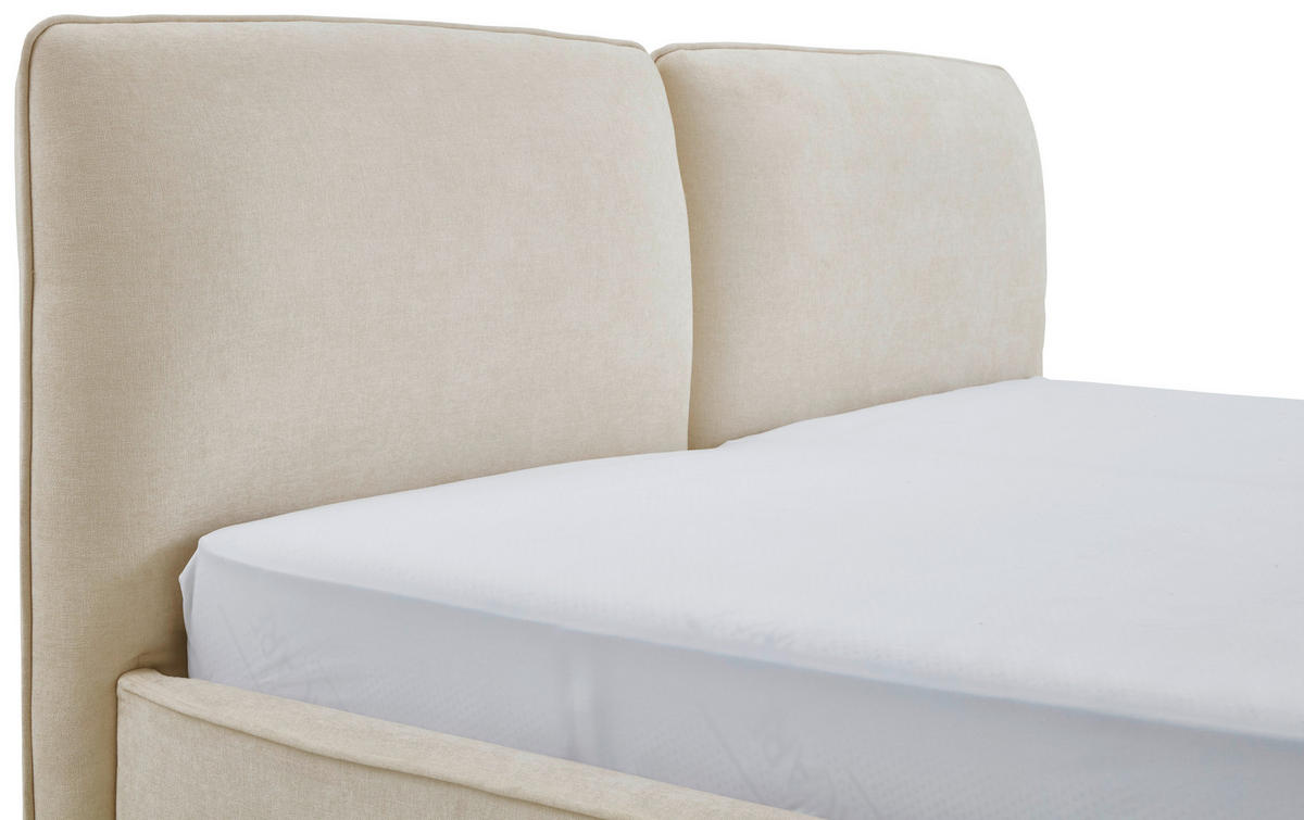POLSTERBETT 200/200 cm  in Creme  - Creme/Schwarz, Modern, Textil/Metall (200/200cm) - Livetastic