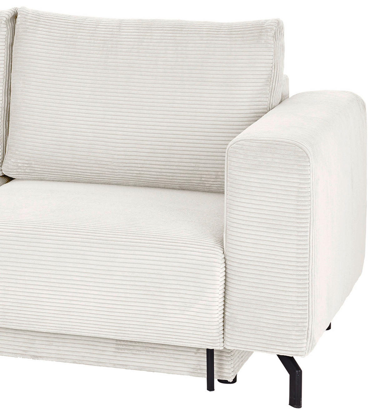 ECKSOFA Creme Cord  - Creme/Schwarz, MODERN, Textil (210/272cm) - P & B