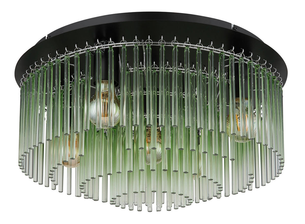 DECKENLEUCHTE  50/25 cm    - Klar/Chromfarben, LIFESTYLE, Glas/Metall (50/25cm) - Globo
