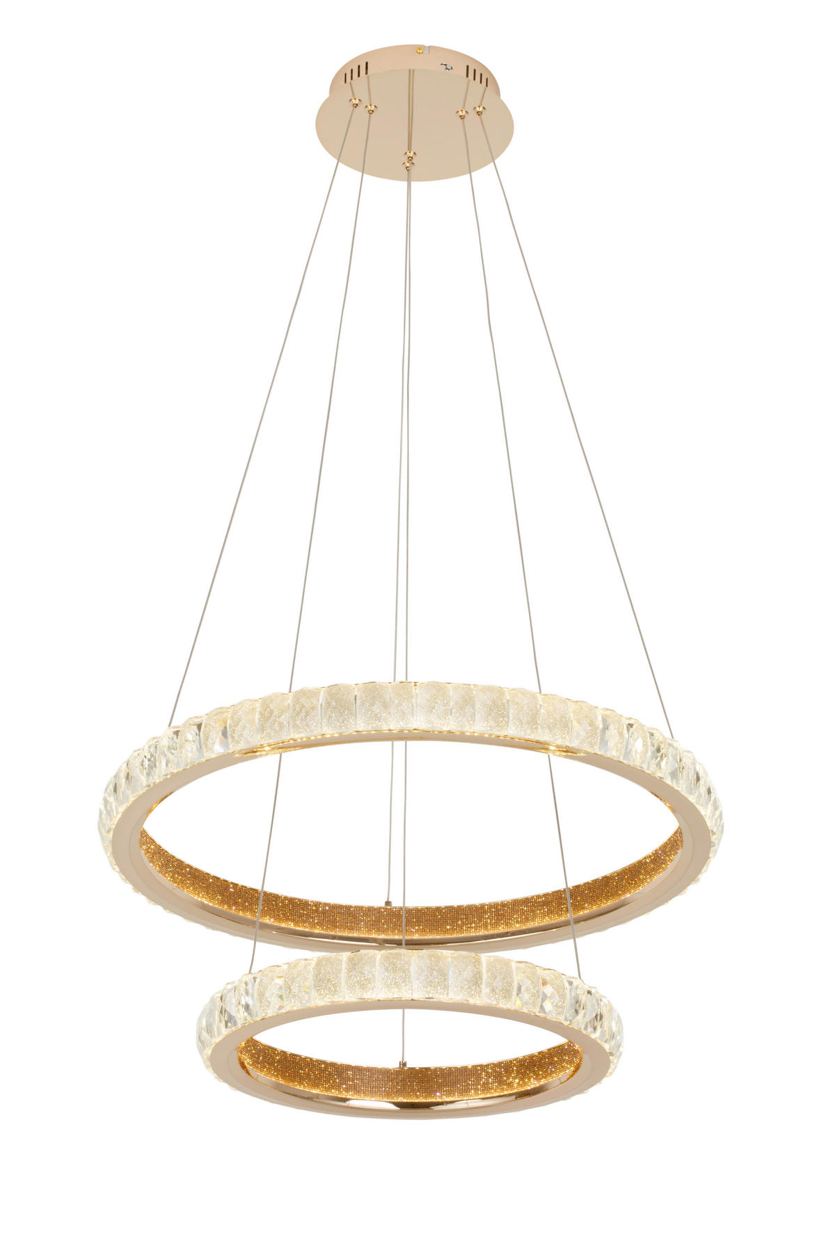 LED-HÄNGELEUCHTE 60/120 cm    - Goldfarben, Design, Glas/Metall (60/120cm) - Glandor