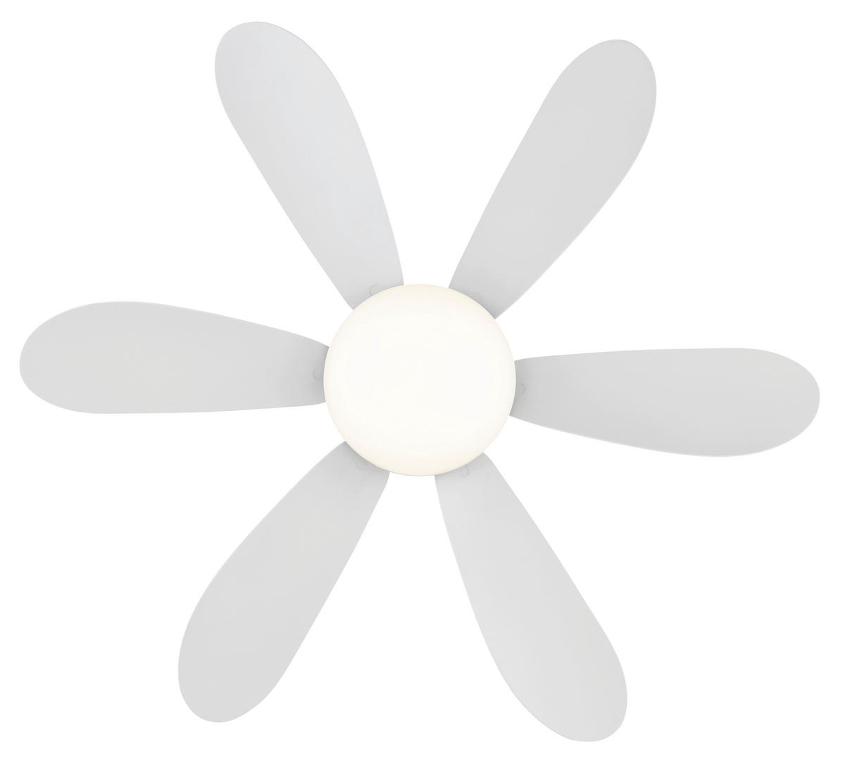 DECKENVENTILATOR Delores 51/16,5 cm  - Weiß, Design, Kunststoff/Metall (51/16,5cm) - Globo
