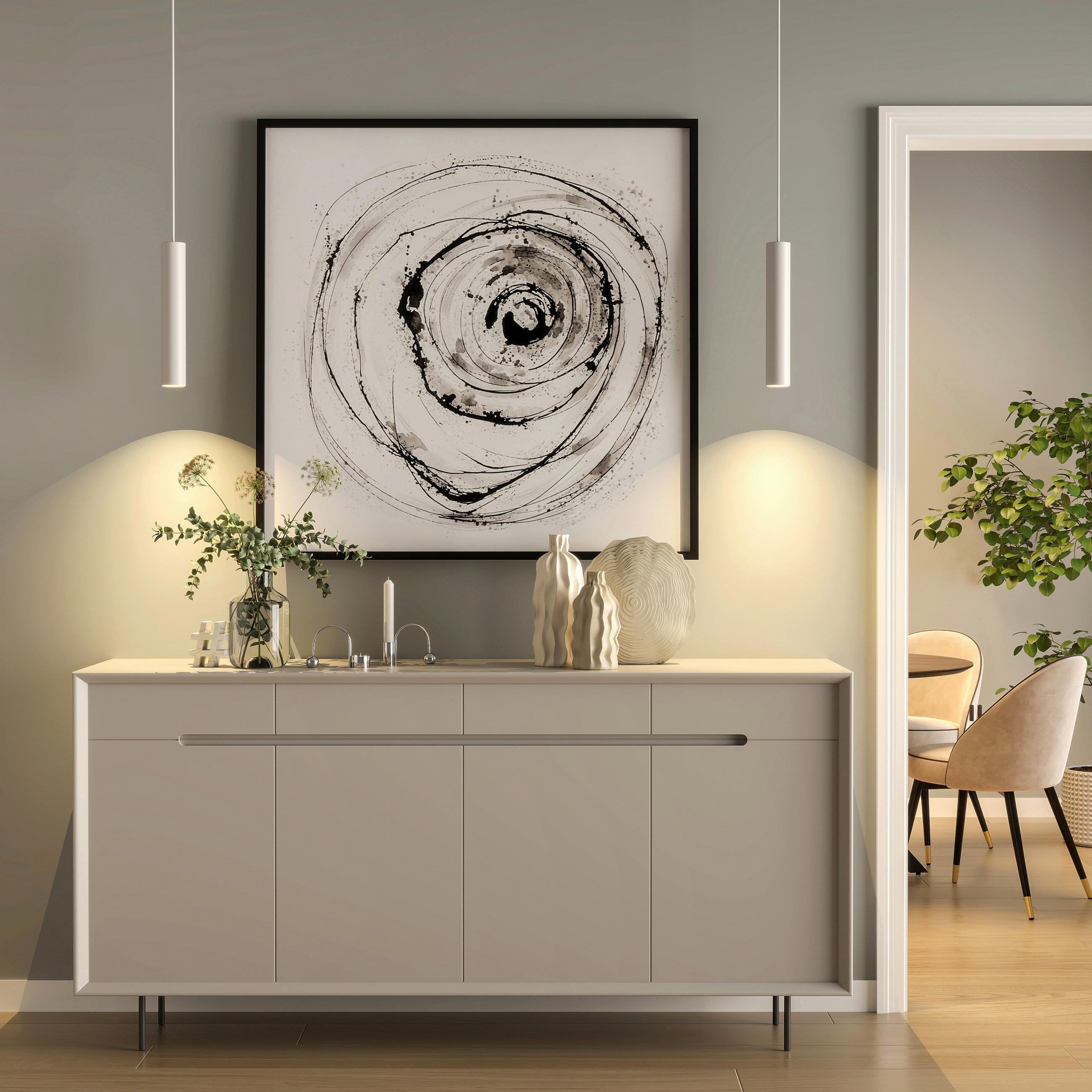 PENDELLEUCHTE CAN 6/6/185 cm   - Weiß, Design, Metall (6/6/185cm)