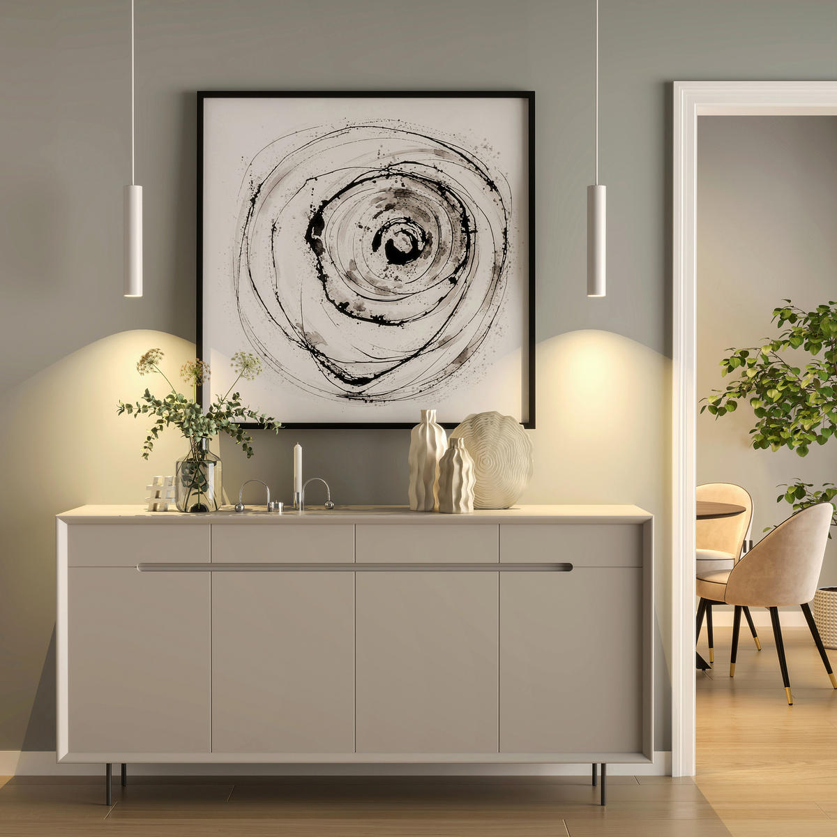 PENDELLEUCHTE 6/6/185 cm    - Weiss, Design, Metall (6/6/185cm)