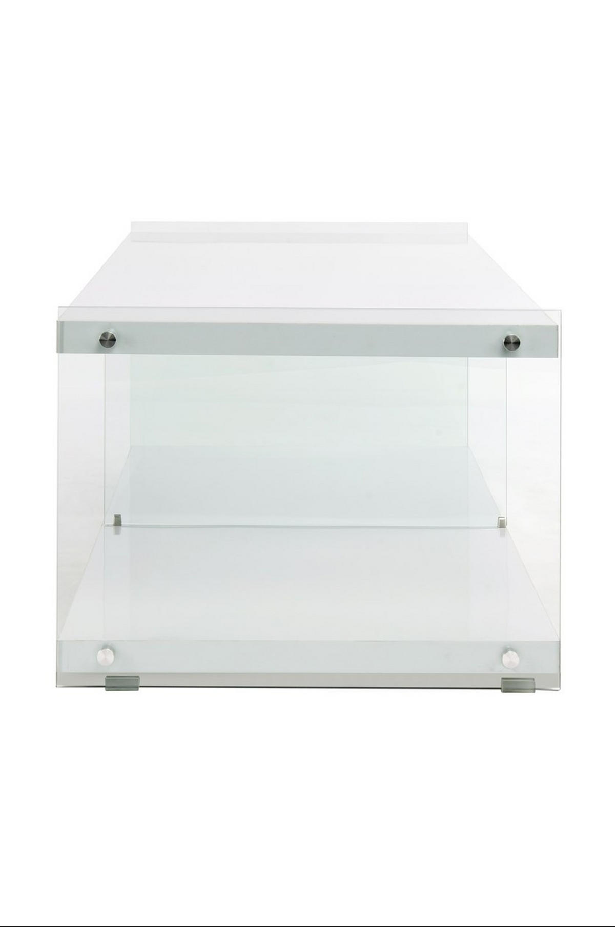 BEISTELLTISCH in Holz, Glas 120/45/60 cm  - Weiß, Design, Glas/Holz (120/45/60cm) - Kayoom