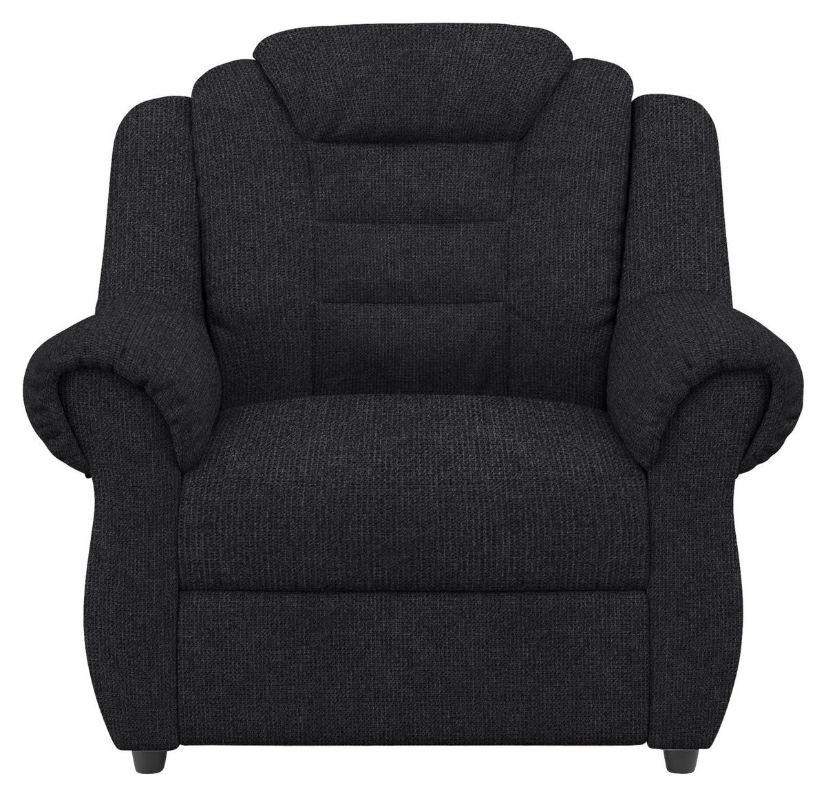 SITZGARNITUR in Chenille Schwarz  - Schwarz, Konventionell, Kunststoff/Textil - Livetastic