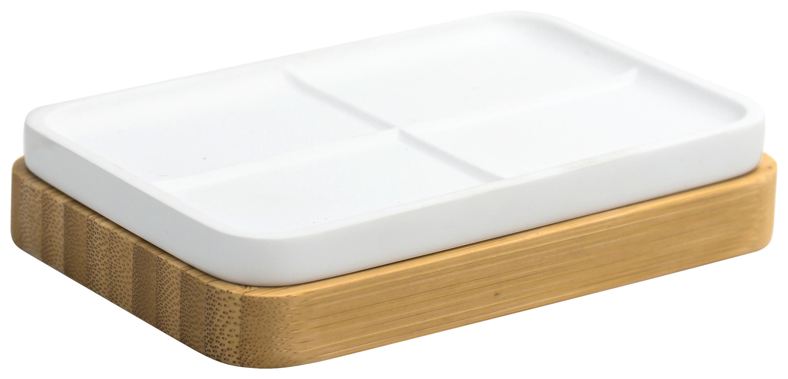 MISKA NA MYDLO prírodná farba, biela - biela/prírodná farba, Basics, drevo/plast (13,1/2,3/8,5cm) - Sadena