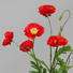 KUNSTBLUME Mohn - Orange/Grün, Trend, Kunststoff (38cm)