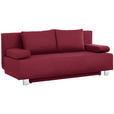 SCHLAFSOFA  in Webstoff Bordeaux  - Chromfarben/Bordeaux, Design, Textil/Metall (197/88/89cm) - Xora