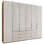 DREHTÜRENSCHRANK  in Weiß, Eiche Bianco  - Schieferfarben/Eiche Bianco, KONVENTIONELL, Glas/Holzwerkstoff (250/216/58cm) - Dieter Knoll