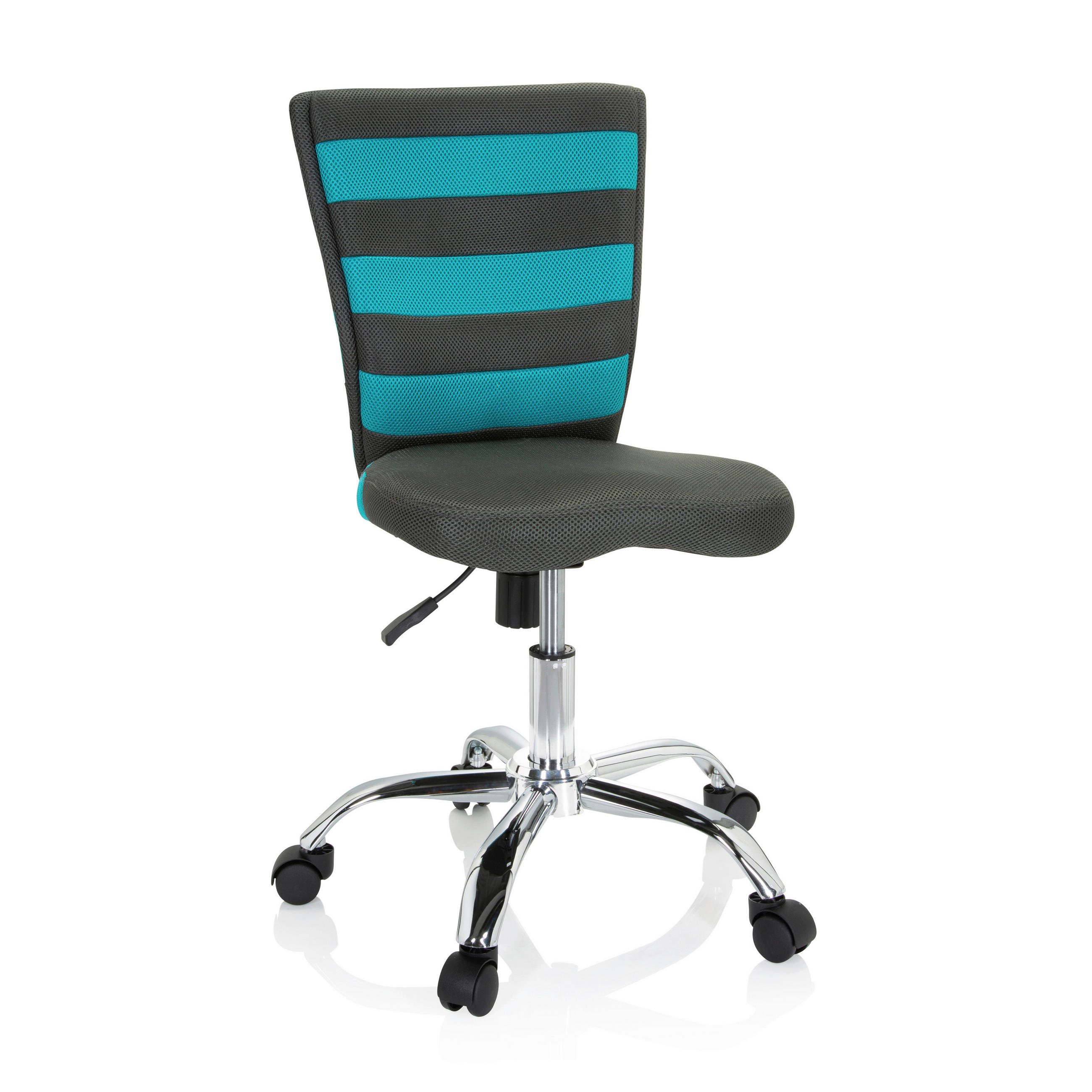 OTOČNÁ ŽIDLE PRO MLADÉ, síťovina, tyrkysová, tmavě šedá - barvy stříbra/tmavě šedá, Moderní, kov/textil (41/95/50cm) - MID.YOU