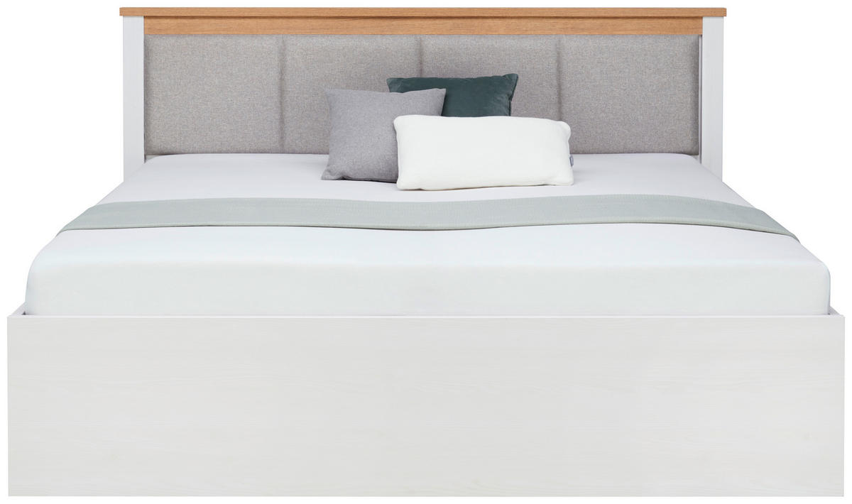 PAT 160x200 cm, 160/200 cm,  - alb/culoare lemn stejar, Basics, plastic/material pe bază de lemn (160/200cm) - Landscape