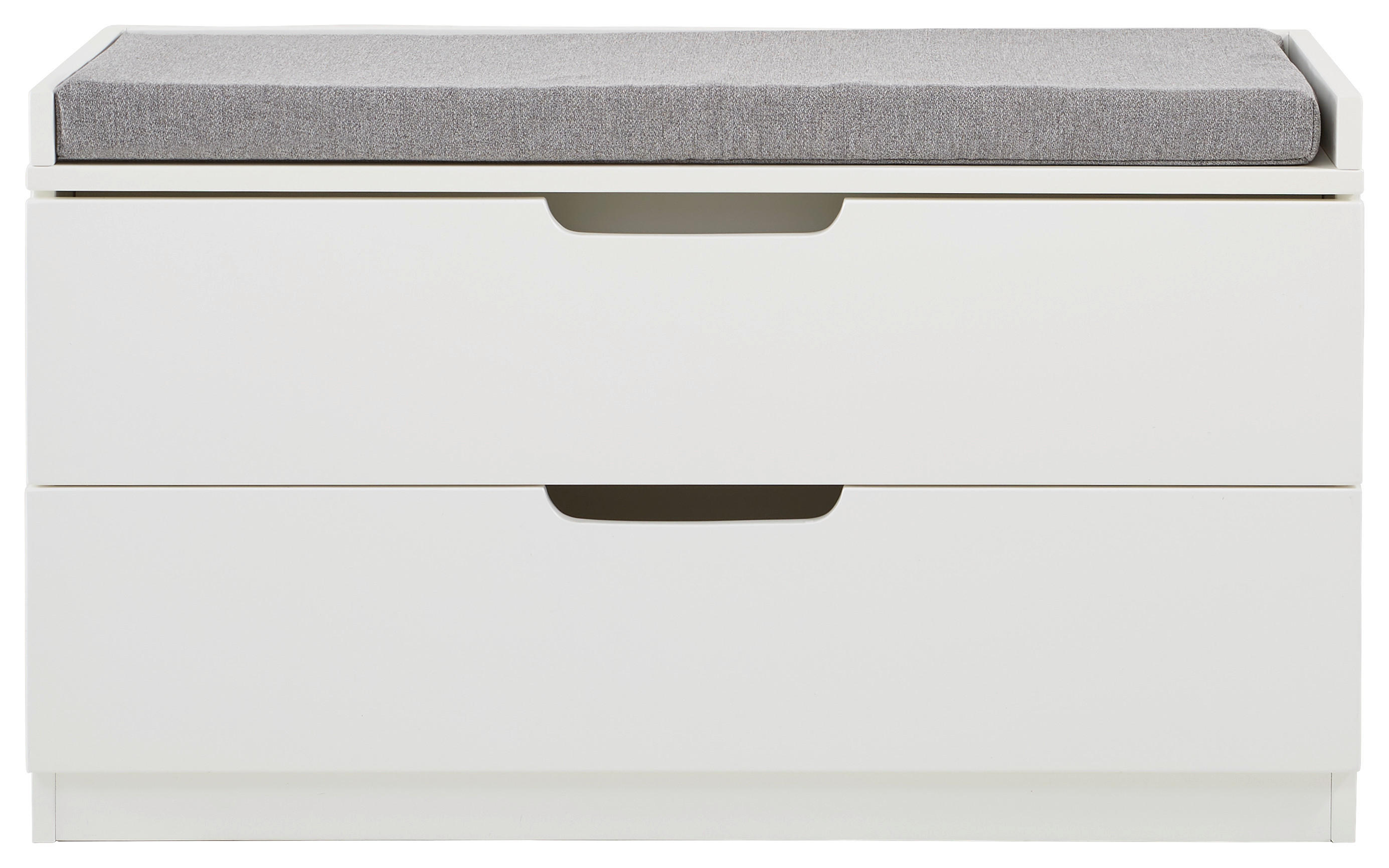 GARDEROBENBANK - Weiß/Grau, KONVENTIONELL, Holzwerkstoff/Textil (80/44,5/35,5cm) - MID.YOU