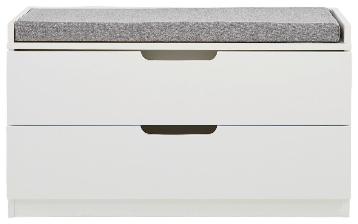 GARDEROBENBANK Vliesstoff Grau, Weiß  - Weiß/Grau, KONVENTIONELL, Holzwerkstoff/Textil (80/44,5/35,5cm) - MID.YOU