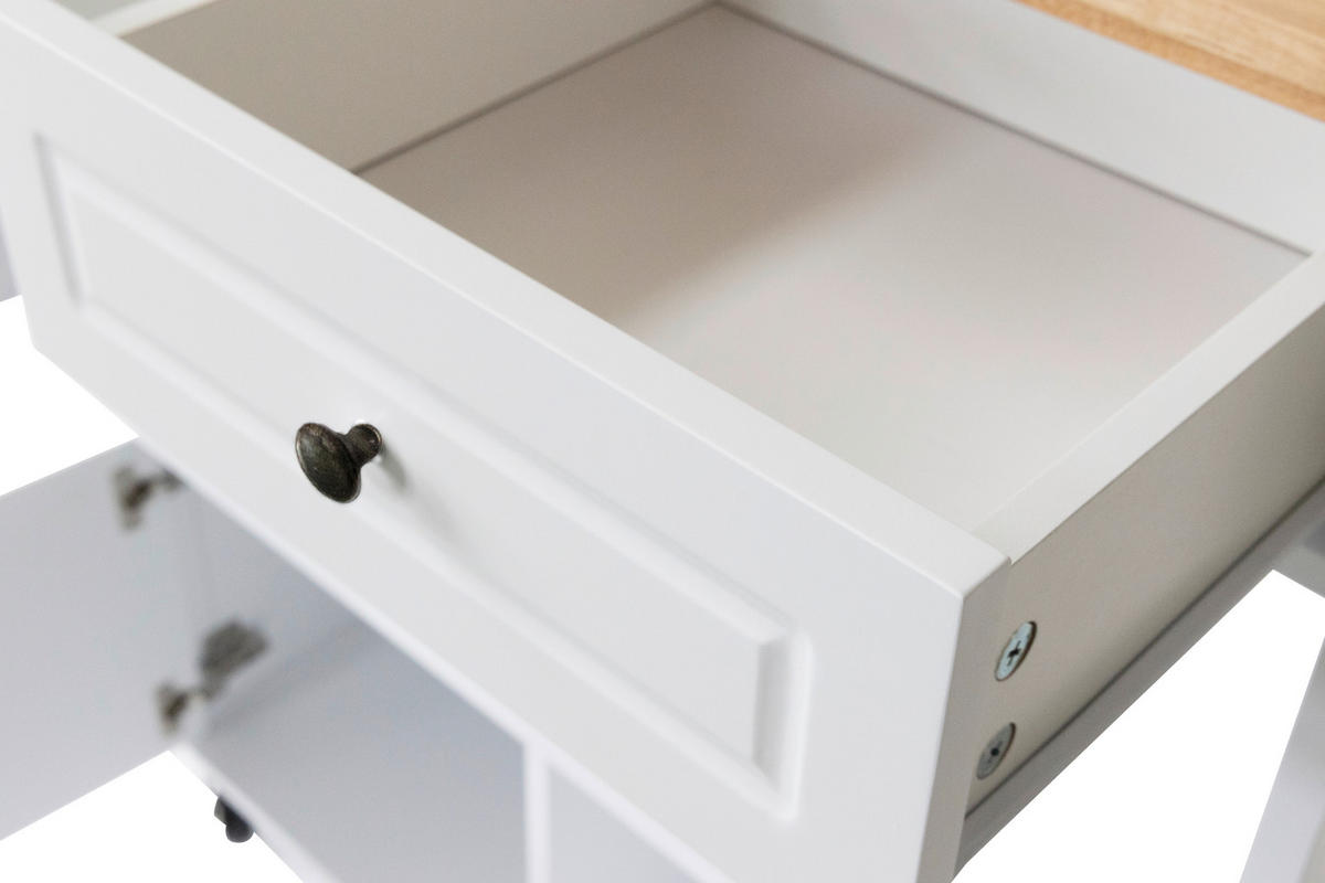 SERVIERWAGEN , Weiss  - Weiss/Schwarz, Basics, Holz/Holzwerkstoff (88/88/47cm) - MID.YOU