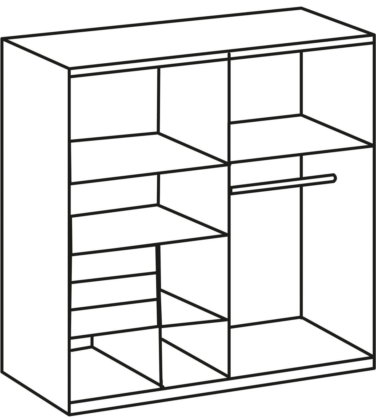 OMARA Z DRSNIMI VRATI, sahara, barve hrasta, siva  - sahara/siva, Konvencionalno, kovina/leseni material (180/198/65cm) - Carryhome