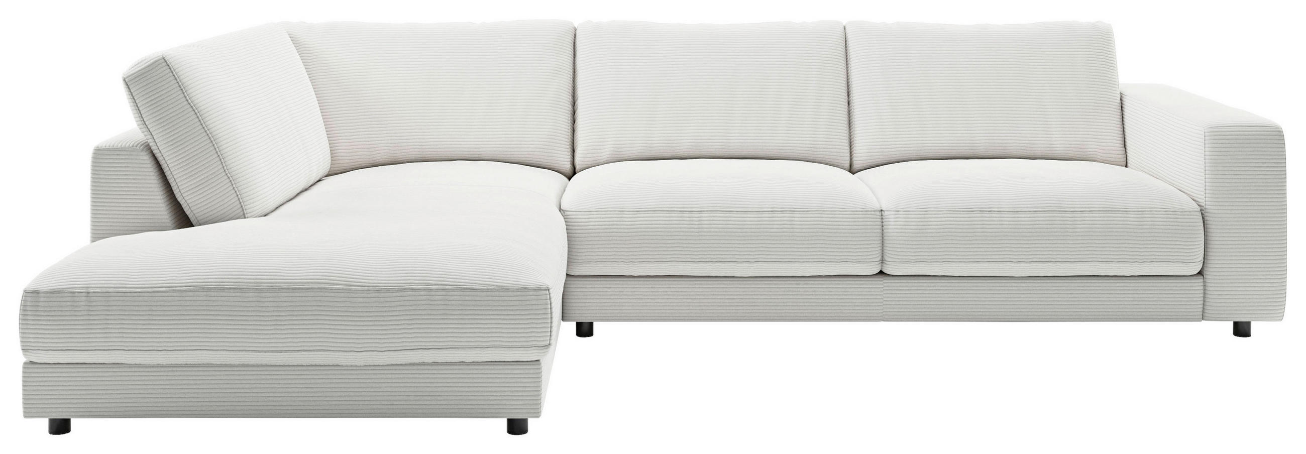 ECKSOFA 979 Weiß Cord  - Schwarz/Weiß, Design, Kunststoff/Textil (224/325cm) - Pure Home Lifestyle