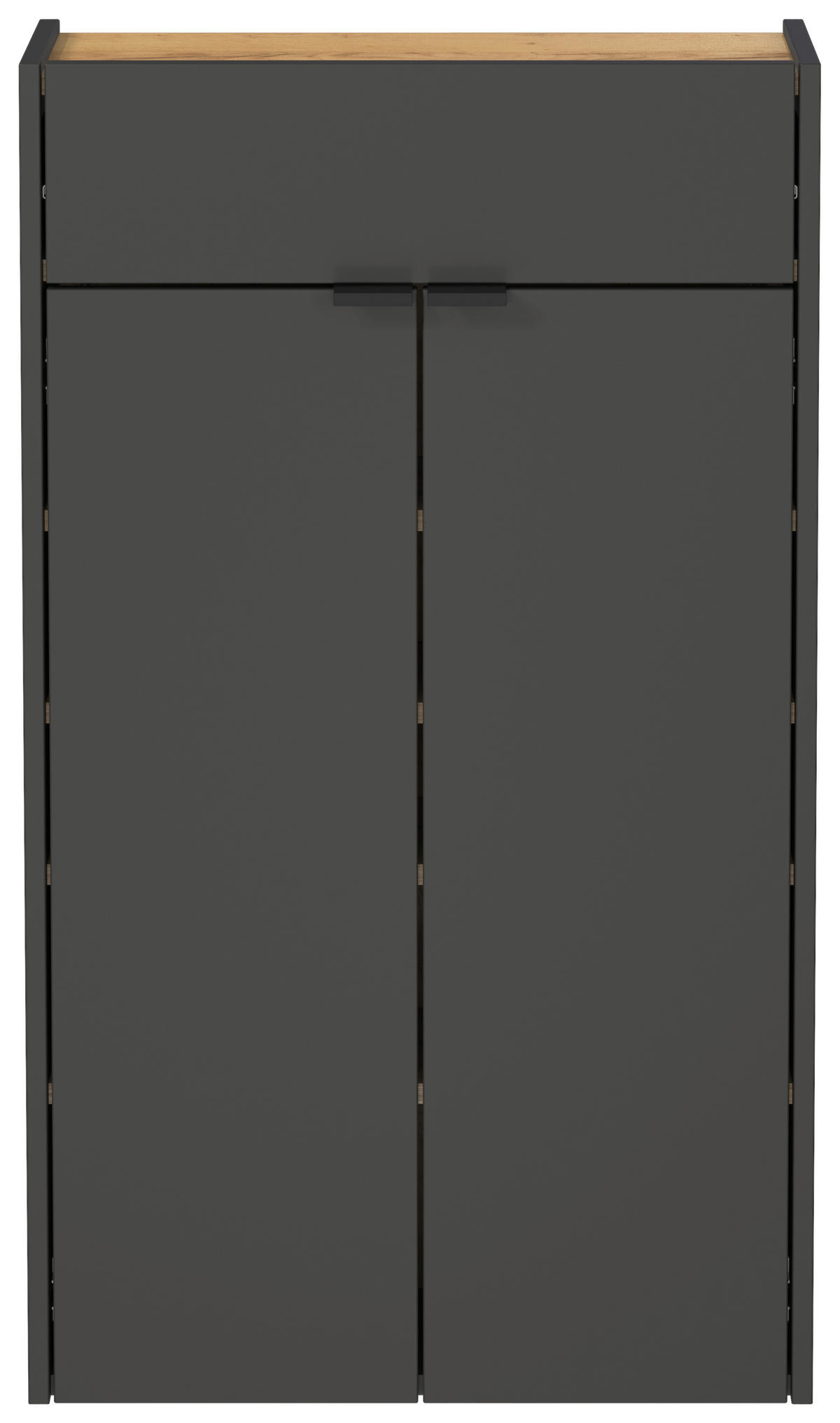 GARDEROBE 3-teilig  in 86/200/22 cm  - Eichefarben/Graphitfarben, Design, Glas/Holzwerkstoff (86/200/22cm)