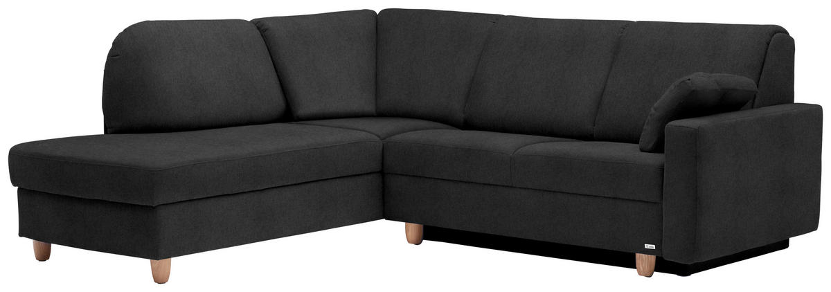 ECKSOFA in Flachgewebe Anthrazit  208/227 cm  - Eichefarben/Anthrazit, KONVENTIONELL, Holz/Textil (208/227cm) - Sedda