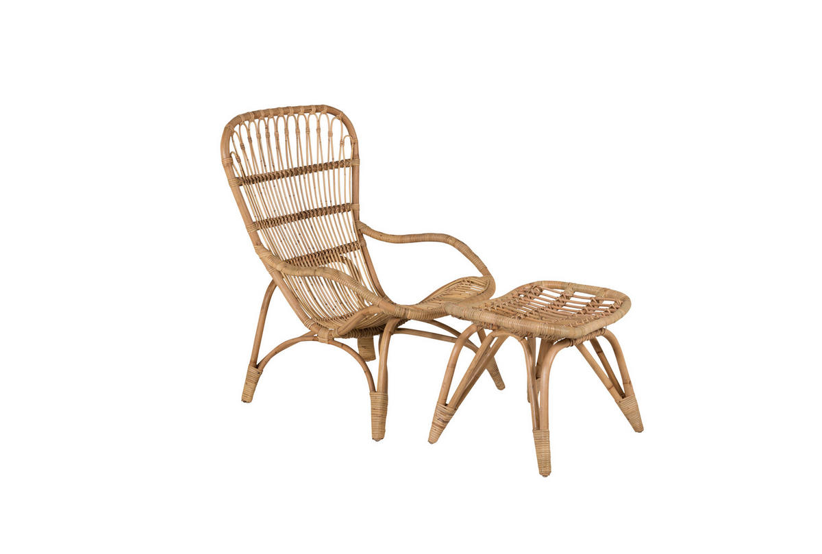LOUNGESESSEL in Holz Braun, Weiß  - Braun/Weiß, KONVENTIONELL, Holz (66/95/131cm) - Gardenson