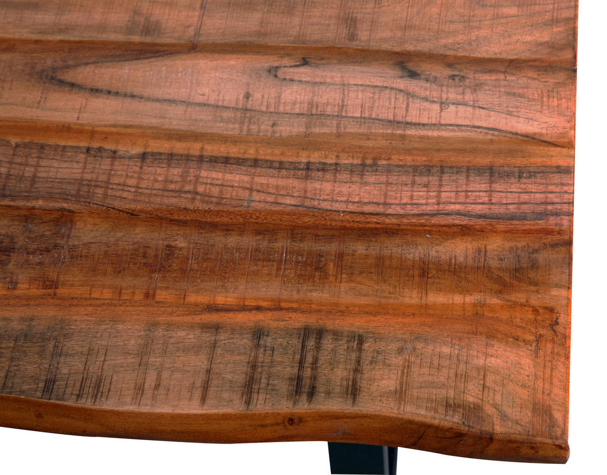 COUCHTISCH Akazie Hartholz 118/70/45 cm Schwarz, Akaziefarben  - Schwarz/Akaziefarben, Natur, Holz/Metall (118/70/45cm) - Landscape