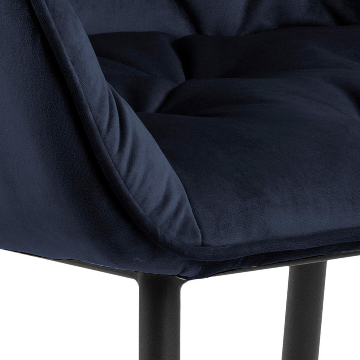 ARMLEHNSTUHL  in Samt  - Blau/Schwarz, Design, Textil/Metall (58/83/55cm) - MID.YOU