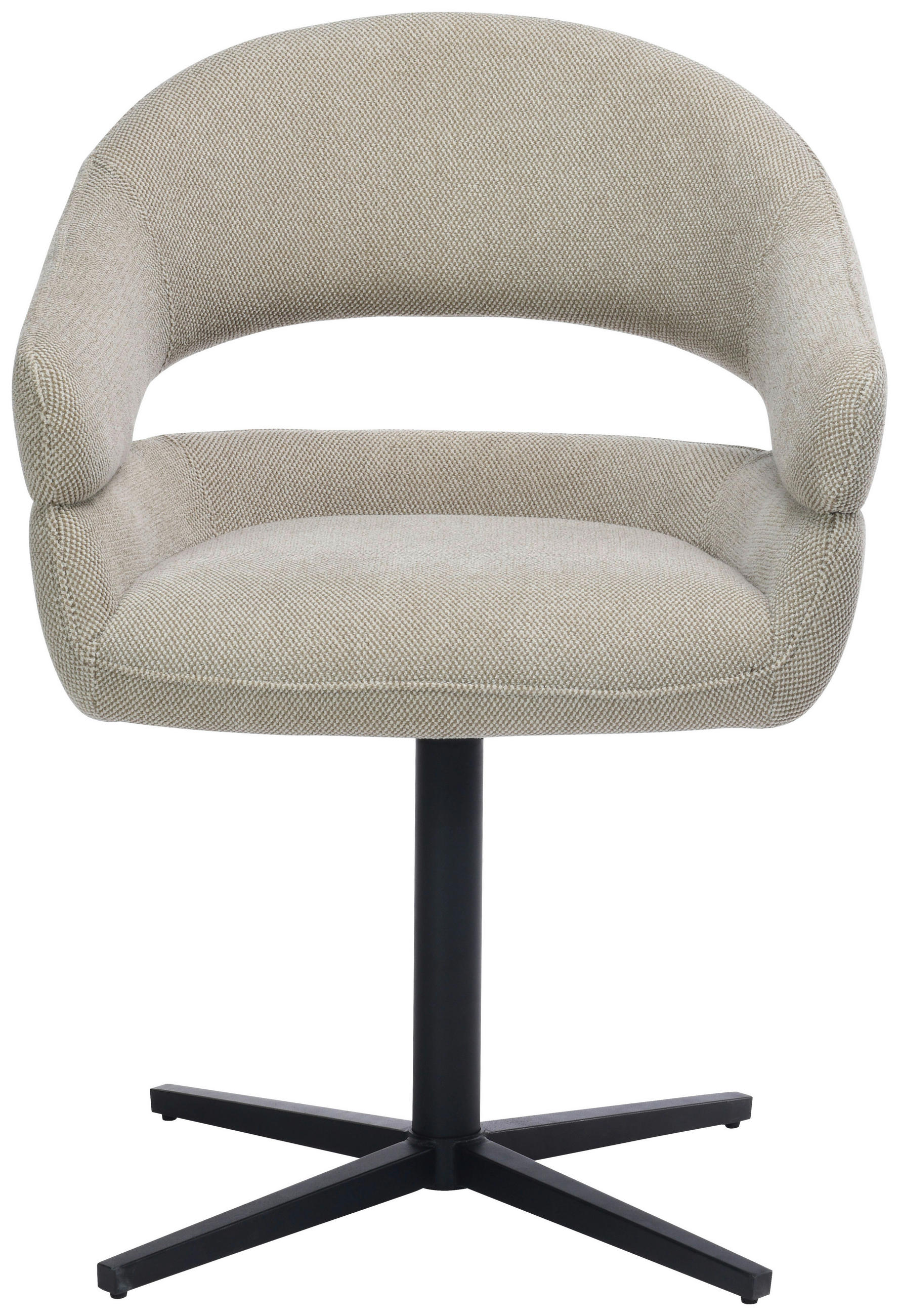 Armlehnstuhl Sigrid Leinenoptik Braun drehbar