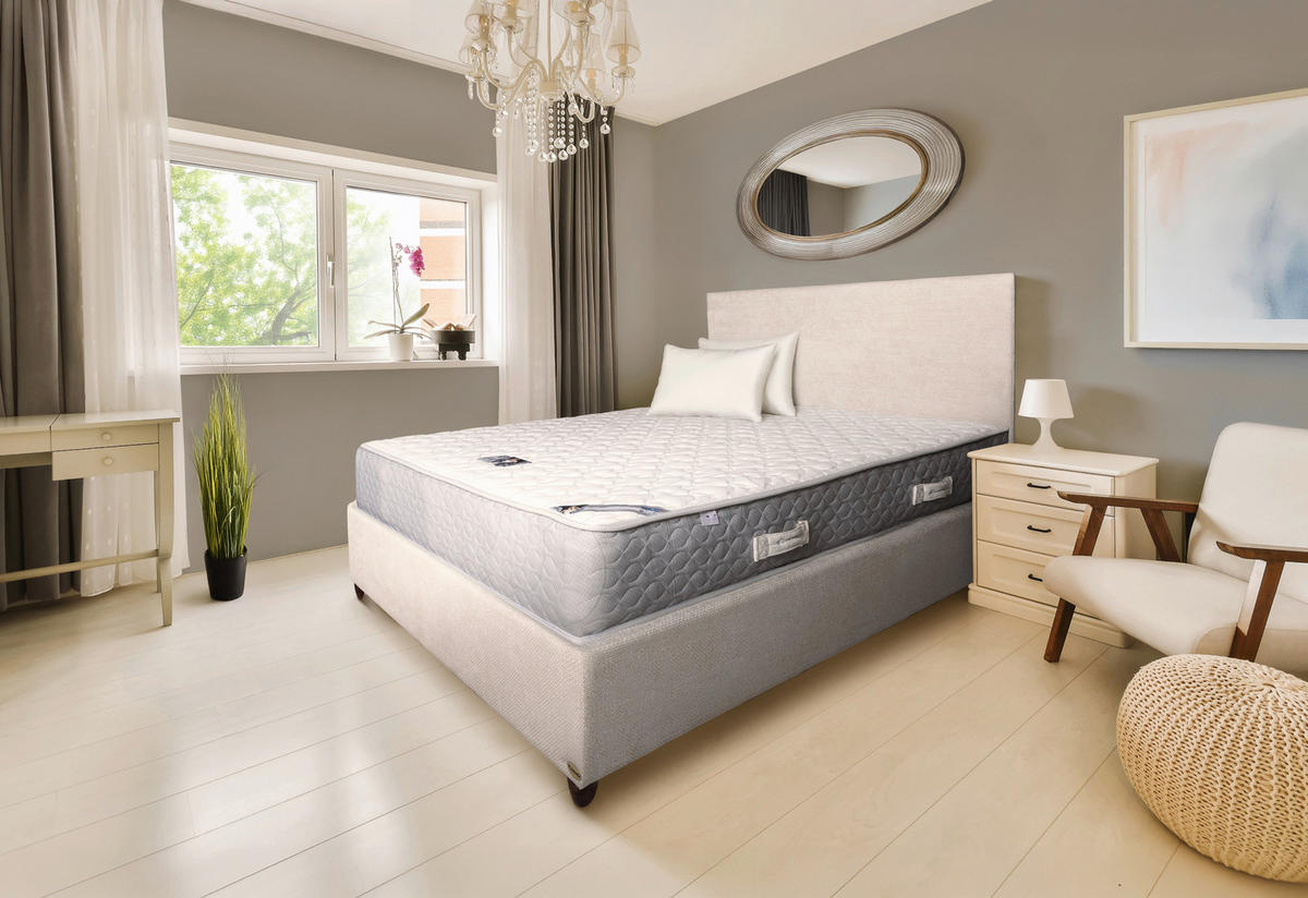 KÁRPITOZOTT ÁGY 160/200 cm  krém  - krém/dió, Basics, textil (160/200cm) - Cardo