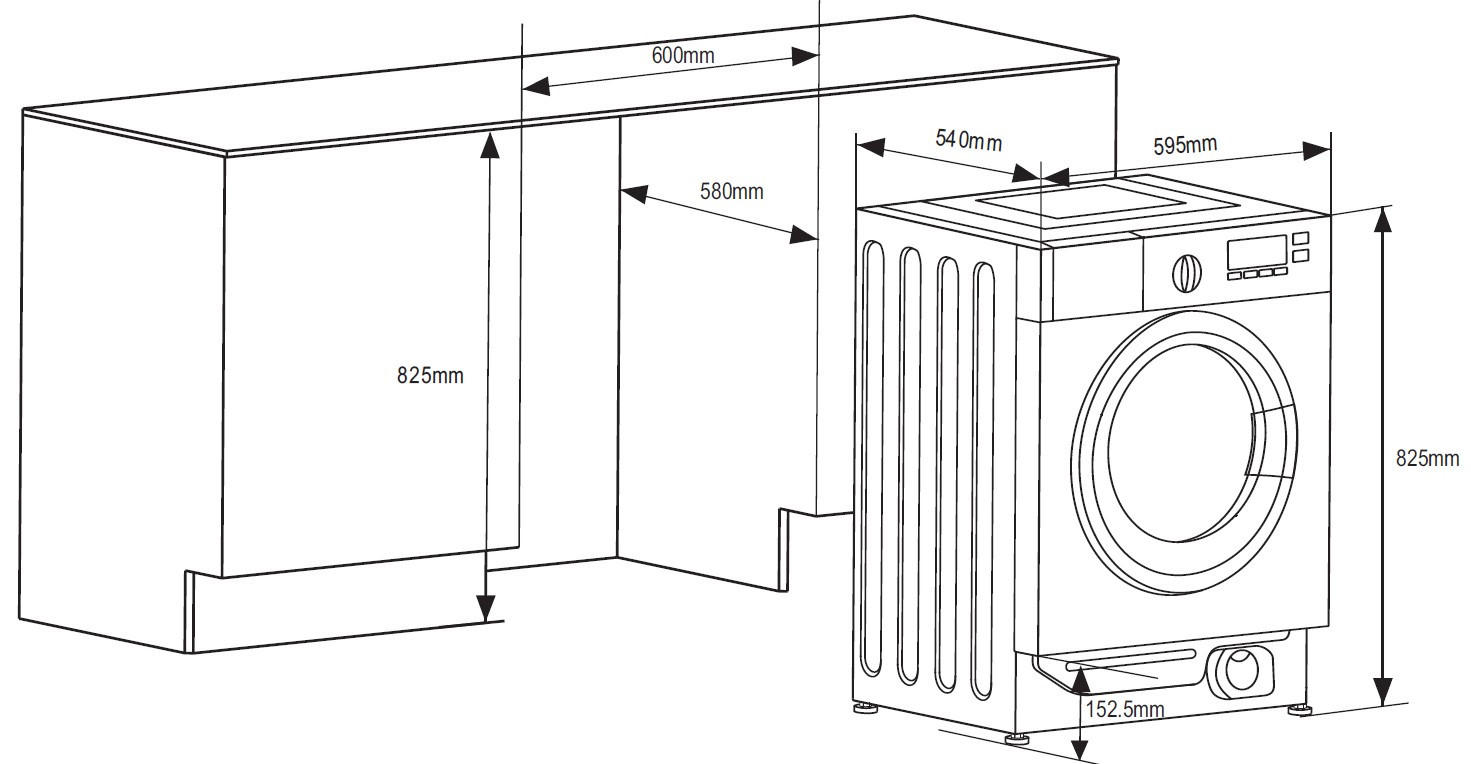 EINBAUWASCHMASCHINE EWA 34660 W  - Weiß, Basics, Metall (59,5/82,5/54,0cm) - Amica