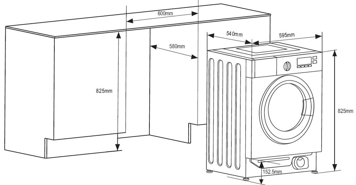 EINBAUWASCHMASCHINE EWA 34660 W  - Weiß, Basics, Metall (59,5/82,5/54,0cm) - Amica