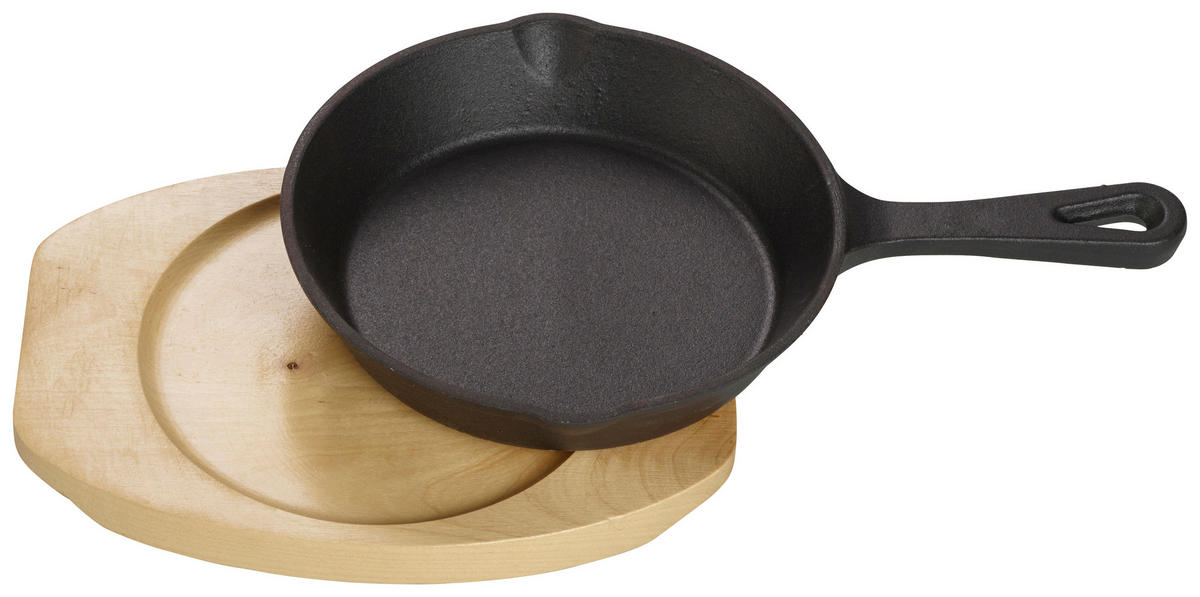 SERVIERPFANNE Emaille  - Schwarz, Design, Metall (15/3,5/25cm) - Echtwerk