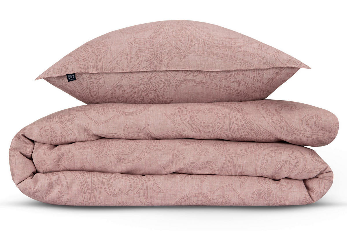 BETTWÄSCHE 2-teilig Paisley-di-Lino Renforcé 135/200 cm  - Rosa, Basics, Textil (135/200cm)