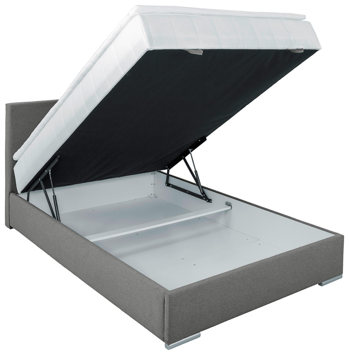 BOXBETT 140/200 cm  in Grau  - Chromfarben/Grau, KONVENTIONELL, Kunststoff/Textil (140/200cm) - Boxxx
