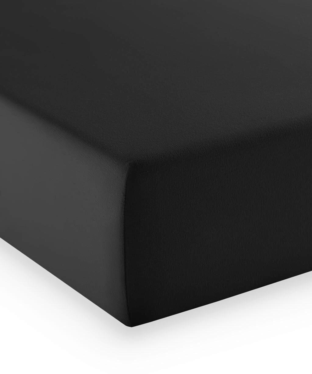 BOXSPRING-FIXLEINTUCH - Schwarz, Basics, Textil (90-100/200-210cm) - Fleuresse