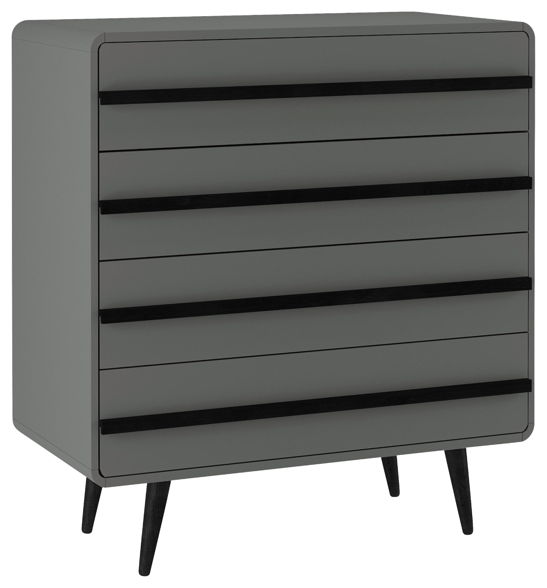 KOMMODE Chantal, 80/88/39 cm, 4 Schublade(n)  - Schwarz/Grau, Design, Holzwerkstoff (80/88/39cm) - MID.YOU