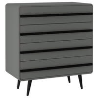 KOMMODE Chantal, 80/88/39 cm, 4 Schublade(n)  - Schwarz/Grau, Design, Holzwerkstoff (80/88/39cm) - MID.YOU